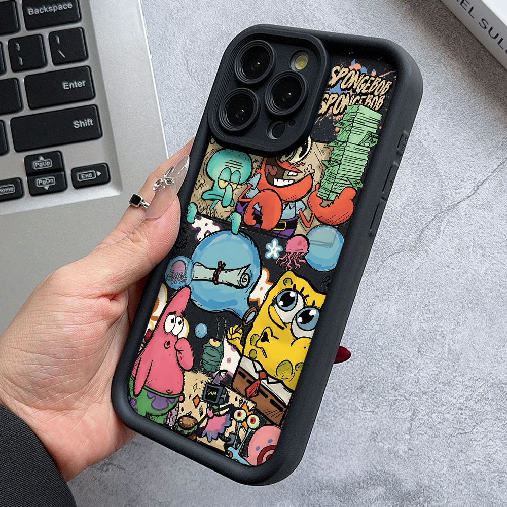 Funda de teléfono con grafiti de Bob Esponja para Xiaomi Redmi Note 13, 12, 12S, 11, 11S, 10, 9, 8 Pro Plus, A3, 14C, 13C, 12C, 10C, 9C, 4G, 5G - imagen 2