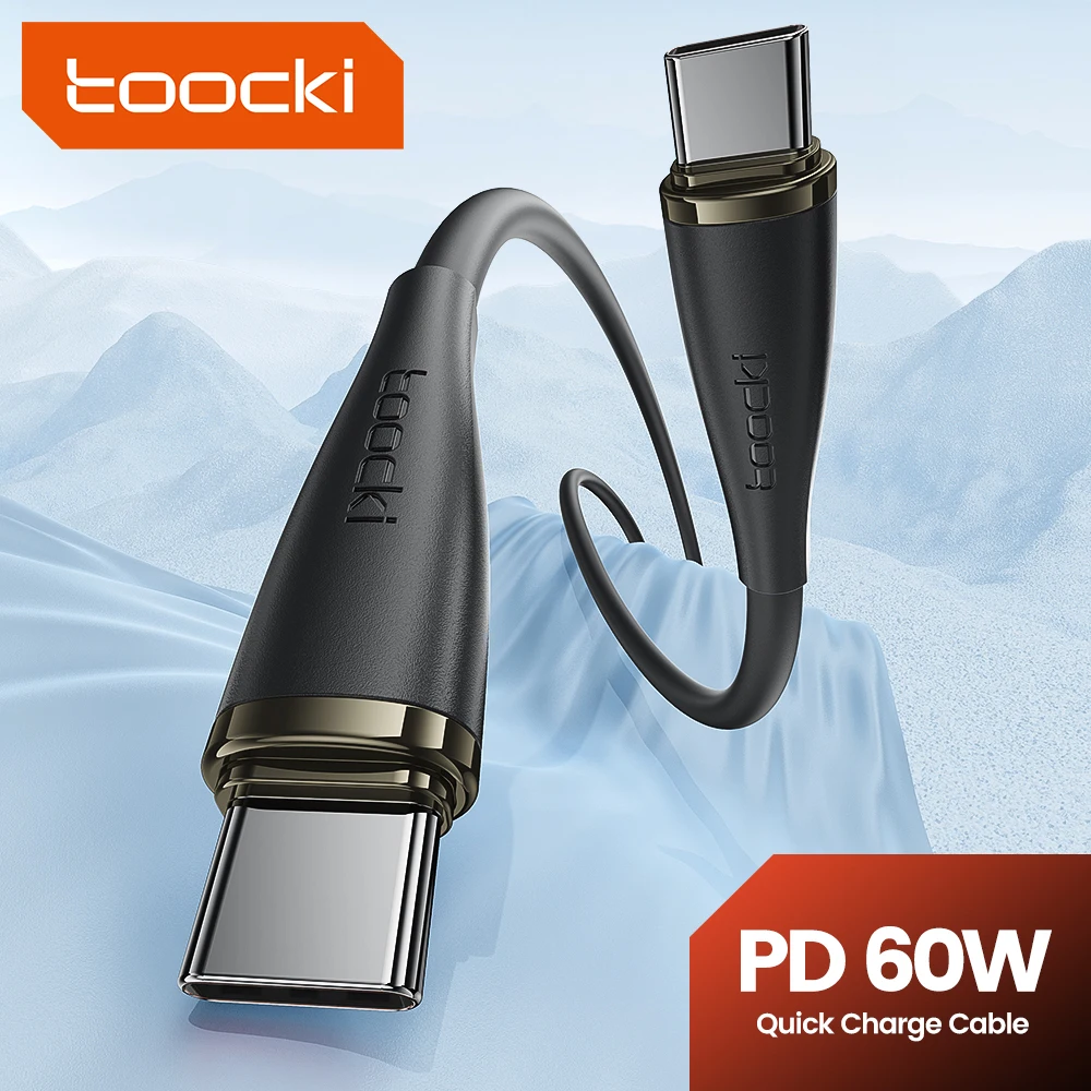Toocki PD 60W USB C a C Cable de carga rápida para iPhone 15 16 Pro Max tipo C a tipo C Cable de datos para Xiaomi 15 Realme Vivo X200