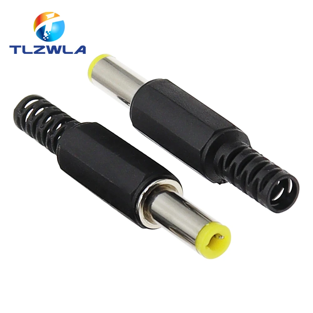 10 Uds. Conector adaptador de corriente CC 5,5*2,1mm conector de clavija CC línea de soldadura enchufe macho 5,5x2,5 4,8 1,7 1,35 0,7 MM - imagen 3