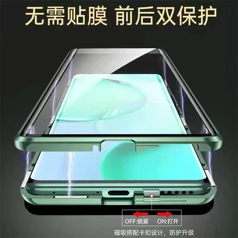 Para Oneplus 13R 13 funda de teléfono de vidrio templado de doble cara de adsorción magnética para One Plus ACE 5Pro 1 + 13R cubierta dura con marco de Metal - imagen 5