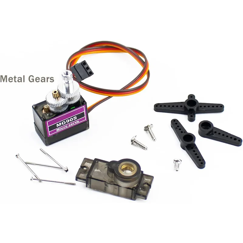 Servo MG90S 9g1/5/10/20/50 Uds. totalmente metálico 9g SG90 versión mejorada para helicóptero avión barco coche MG90 9G Trex 450 RC Robot - imagen 5