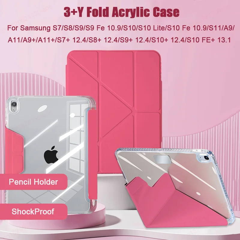 Para Samsung Galaxy Tab S11 S10 Lite S9 FE 10,9 S8 S7 A9 A11 Plus funda de 11 pulgadas S10 + S9 + S8 + S7 + Plus FE 12,4 "funda con portalápices