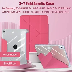 Para Samsung Galaxy Tab S11 S10 Lite S9 FE 10,9 S8 S7 A9 A11 Plus funda de 11 pulgadas S10 + S9 + S8 + S7 + Plus FE 12,4 "funda con portalápices