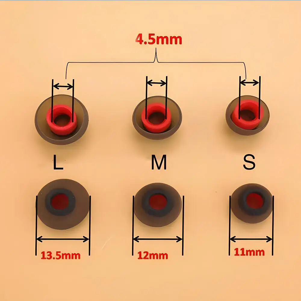 Fundas de Gel para auriculares intrauditivos de silicona de 4,5mm, tapones para los oídos, almohadillas para los oídos, cojín para Philips, 6 uds./3 pares - imagen 3