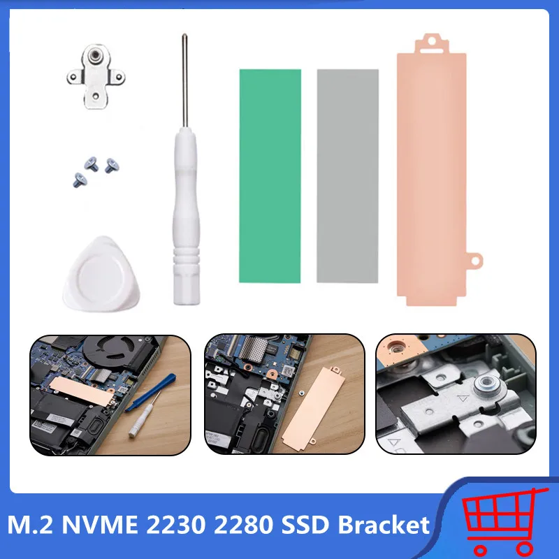 Adaptador de montaje de disipador de calor para ordenadores portátiles de videojuegos, tarjeta de almacenamiento de soporte SSD, M.2 NVME 2230 2280, para Dell G15/5510/5511/5515 - imagen 2