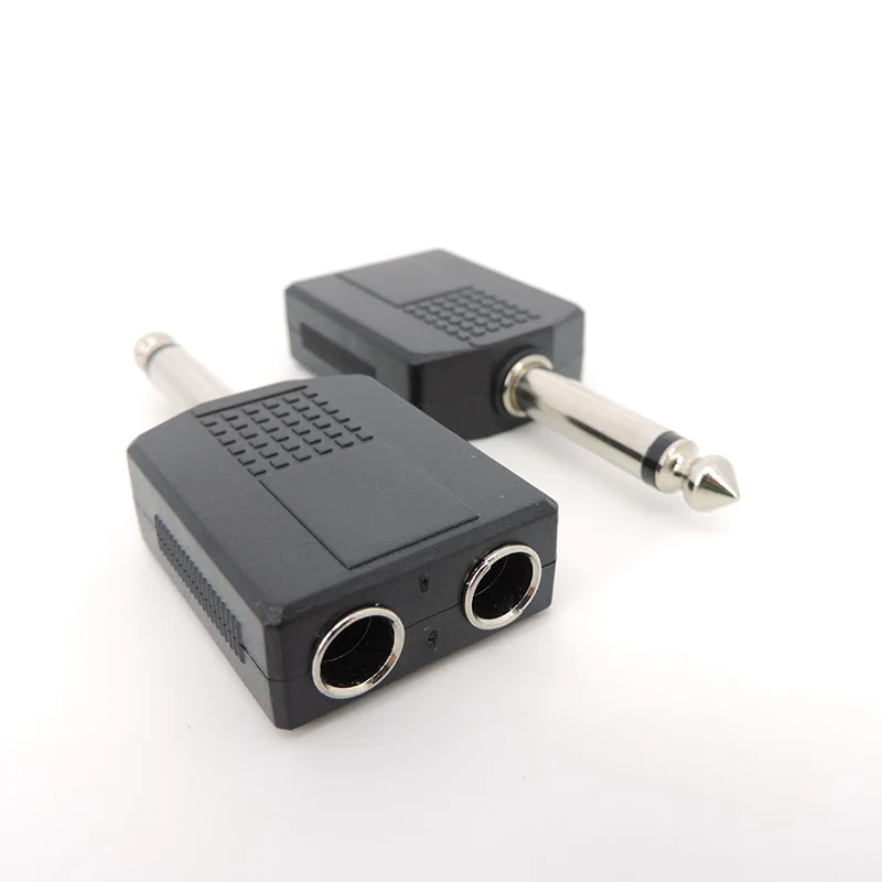 Convertidor divisor Y de 6,35mm, macho a 6,35, hembra Dual, 6,5mm, 1/4 ", adaptador de enchufe de Audio estéreo Mono, conector de micrófono A07 - imagen 3