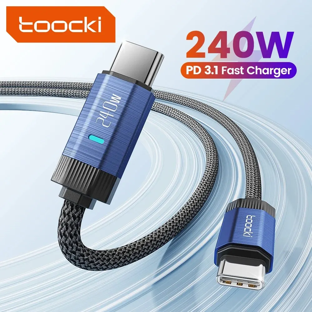 Toocki 240W USB C a USB Tipo C Cable 48V 5A PD3.1 carga súper rápida para iPhone 15 ProMax Samsung S23 MacBook Hauwei Xiaomi