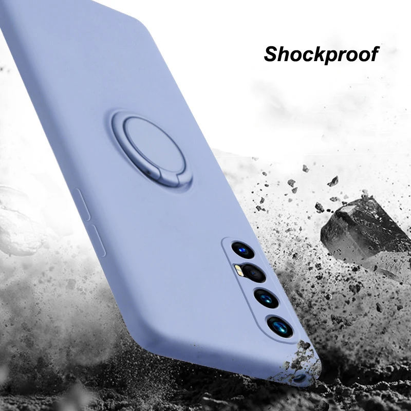 Para OPPO Reno 5 4 Pro 3 5G A72 A92 Find X3 X2 Neo Lite A8 A31 A91 funda protectora para cámara líquida soporte anillo cubierta suave - imagen 5