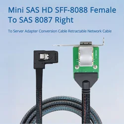 Cable Mini SAS HD SFF-8088 a SAS 8087 – Conversión Retráctil