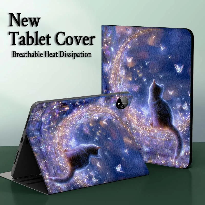 Funda para tableta Huawei MediaPad 3 12 Air SE M6 M5 Lite Pro 10,4 10,8 11 11,5 12,6 13,2 pulgadas 5G con dibujos de gatos brillantes