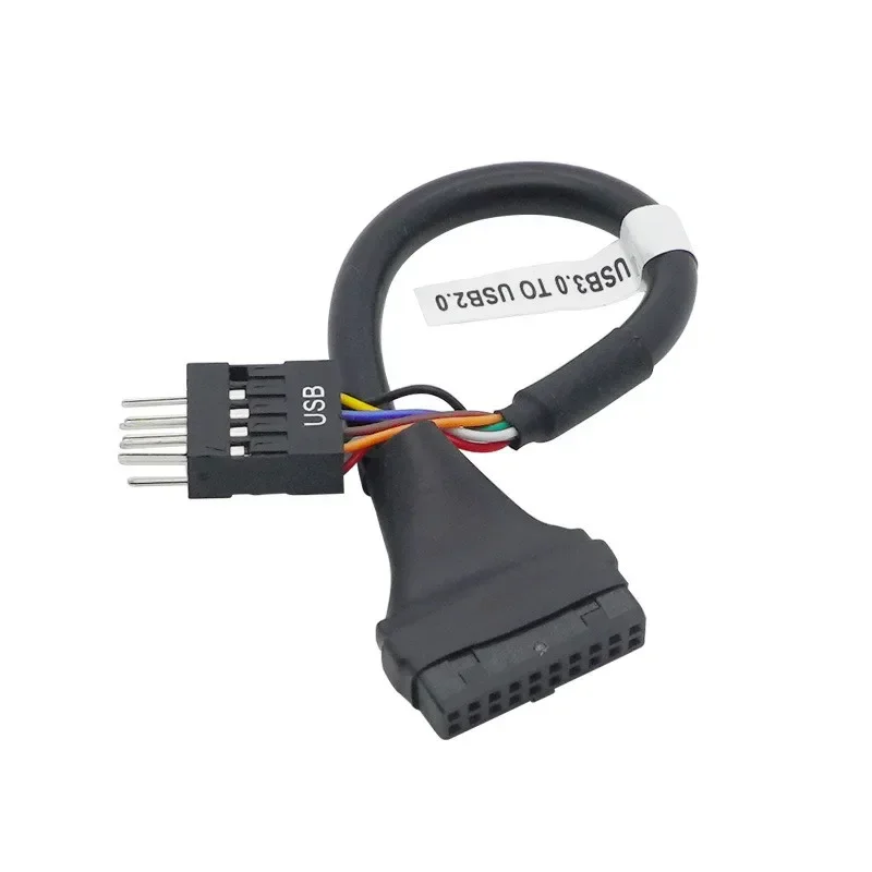 Cable adaptador interno USB 2,0 de 9 pines a USB 3,0 de 20 pines de placa base, cabezal USB 3,0 de 20 pines a Cable de puente USB 2,0 de 9 pines