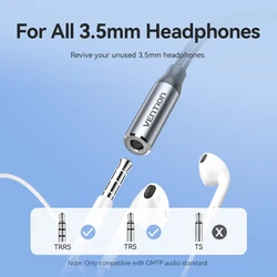 Vention Adaptador Lightning a 3.5mm OMTP para iPhone 14/12 Pro Max/XR
