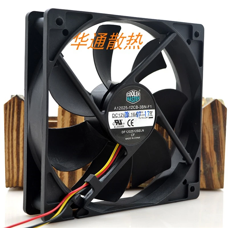 Ventilador de refrigeración para chasis CoolerMaster, ventilador silencioso de 3 cables, 12cm, 12025 DC12V, 0.16A, A12025-12CB-3BN-F1, original, nuevo - imagen 2