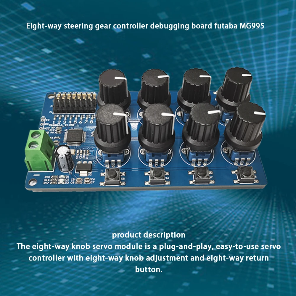 Servocontrolador de perilla giratoria de 8 canales, placa controladora de 8 canales/vías, servocontrolador de protección contra sobrecorriente - imagen 2