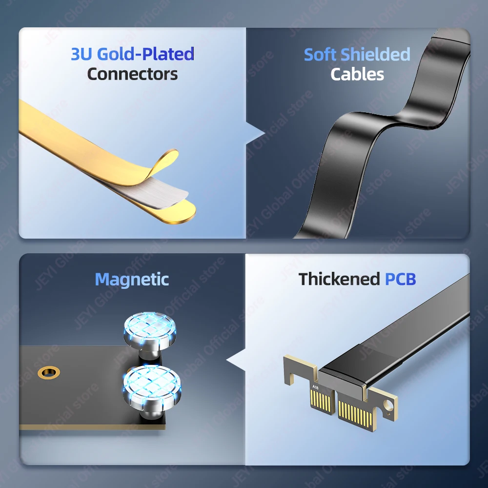JEYI Adaptador magnético PCIe 4,0/3,0 X1 a M.2 NVME (16 Gbps) con diseño de ángulo recto de 90 grados compatible con SSD NVME 2230/42/60/80 - imagen 4