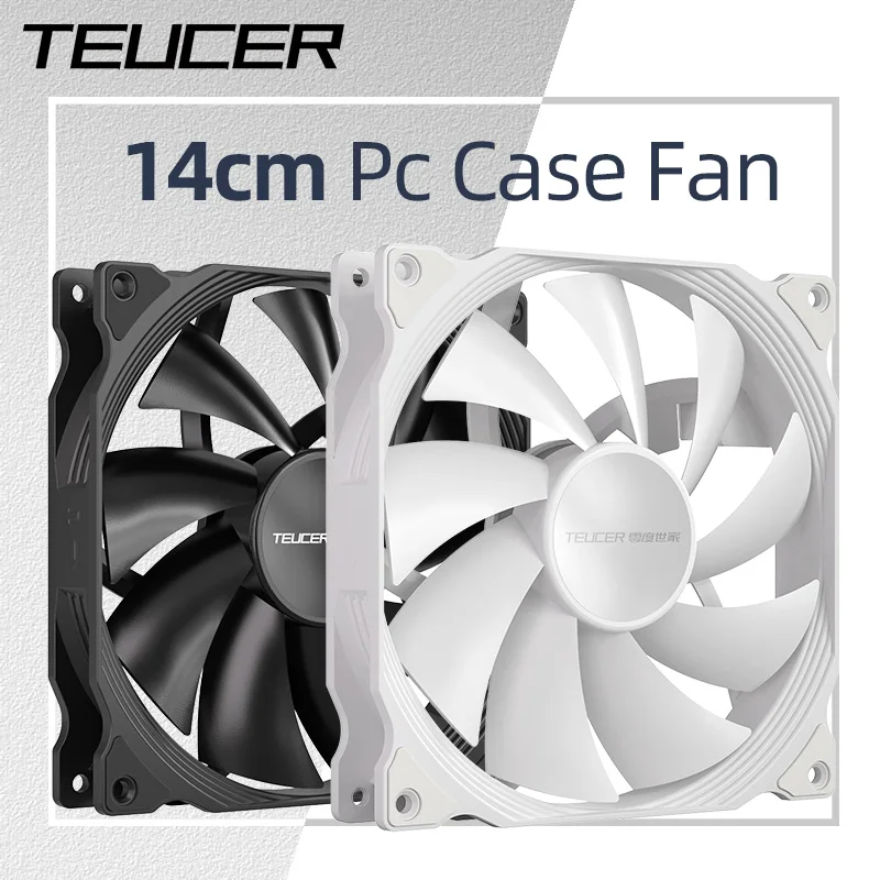 Teucer AF 14025 ventilador de refrigeración de caja de PC 12V 4 pines PWM MHDB rodamiento hidráulico blanco 14CM ventilador silencioso para ventilador de radiador de ordenador