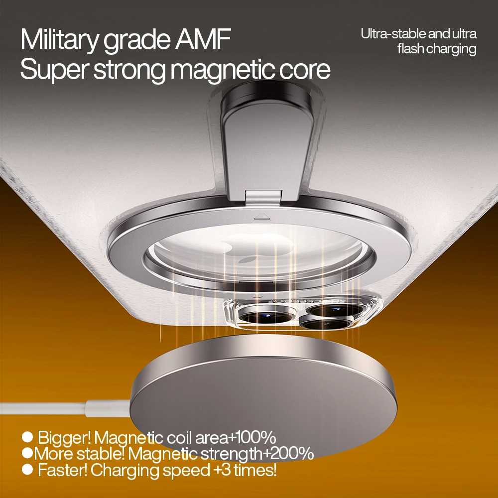 SmartDevil-funda de teléfono con soporte magnético para iPhone, cubierta trasera de carga inalámbrica Magsafe con protección de pantalla de vidrio, 13, 14 Pro Max - imagen 3