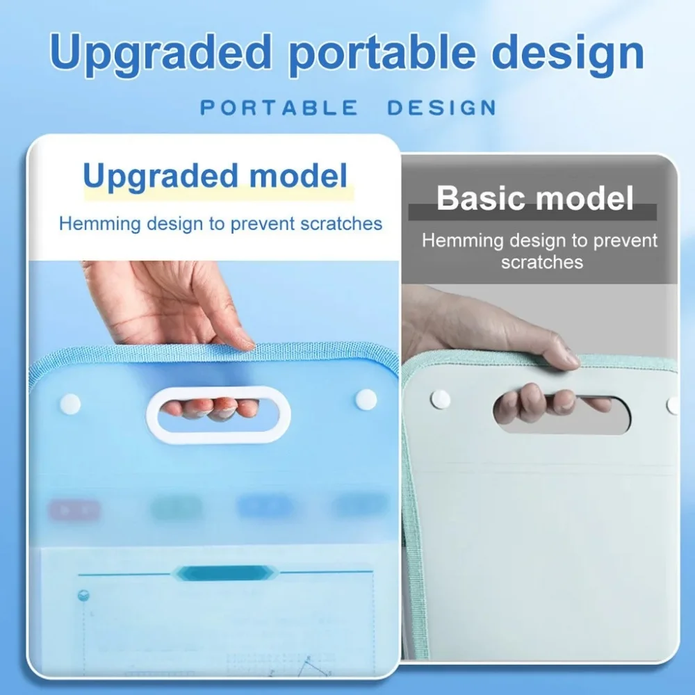 Carpetas de archivos de 13 bolsillos, organizador de documentos acordeón de Color macarrón tamaño carta A4 portátil para aula, oficina, almacenamiento en el hogar - imagen 4