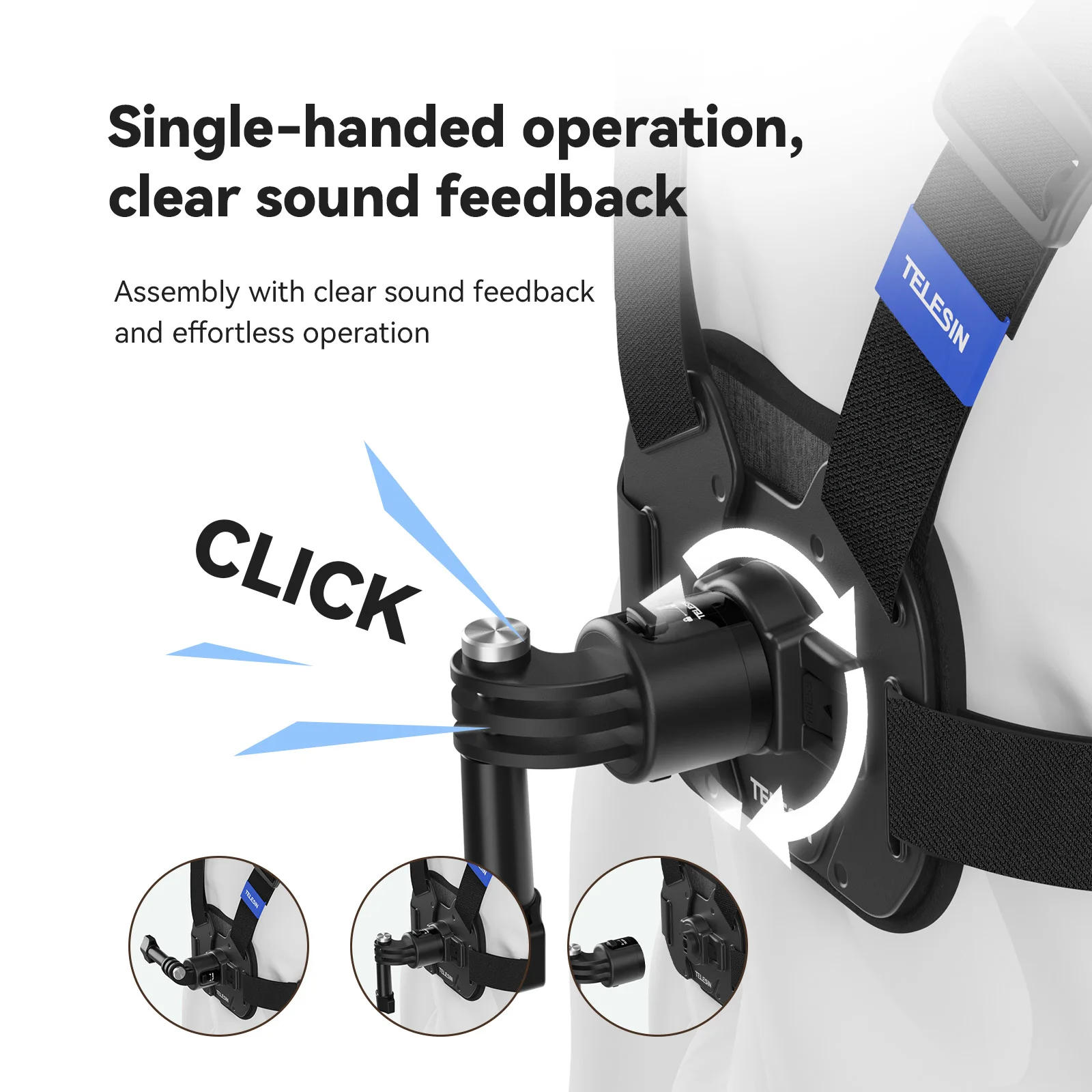 TELESIN Correa de pecho de liberación rápida soporte de cinturón para GoPro Hero 13 12 11 10 9 8 7 6 5 Insta360 SJCAM DJI OSMO Action - imagen 4