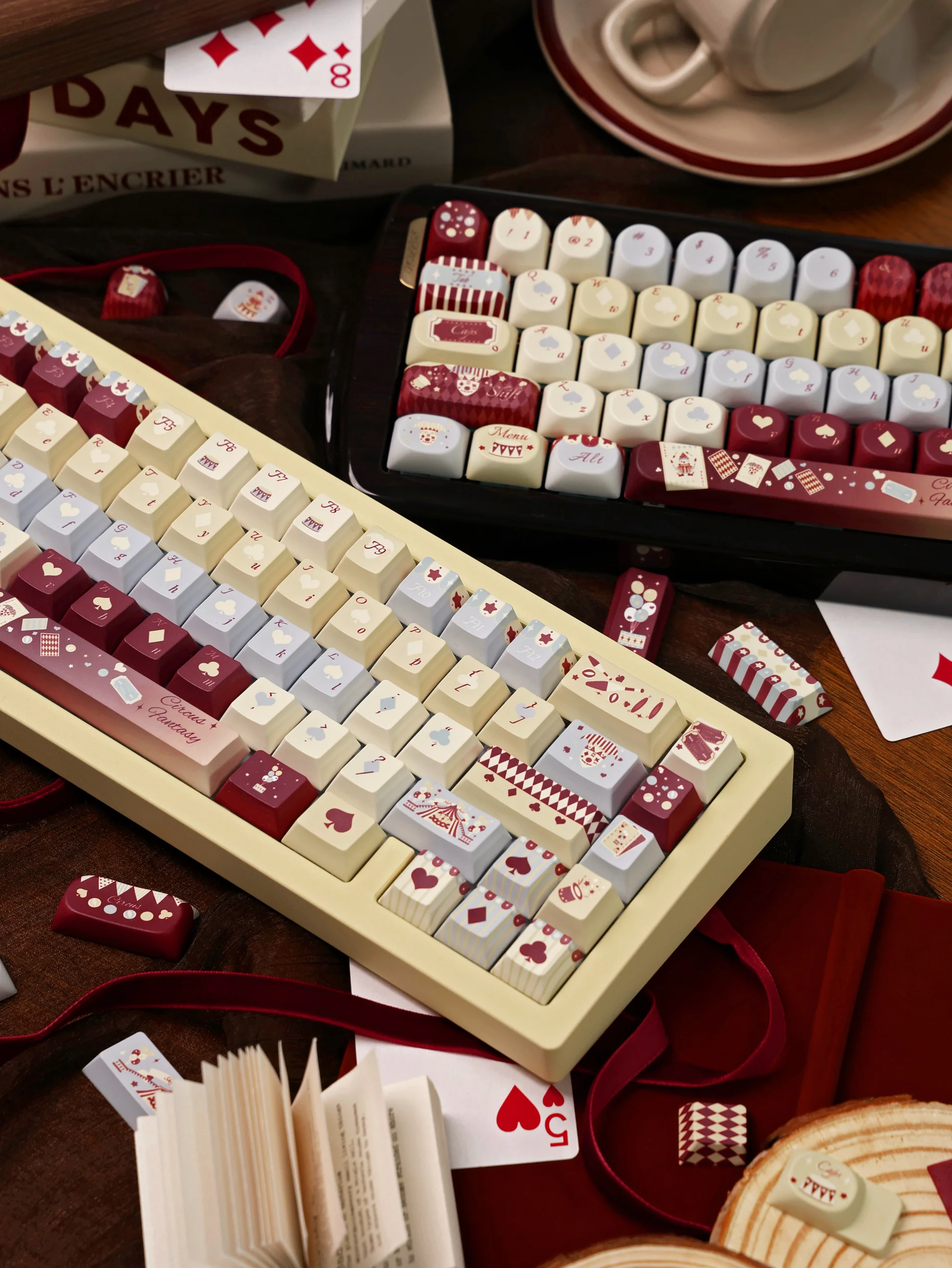 Teclas con tema de circo de 130 teclas, bonito perfil CHREEY PBT, sublimación de calor de 5 lados, teclas personalizadas para tapas de teclado mecánico - imagen 5