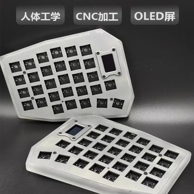 Sofle-Kit de Teclado dividido con cable, pantalla OLED de intercambio en caliente, Teclado ergonómico personalizado DIY para oficina, Esports, Teclado mecánico para juegos a través - imagen 2