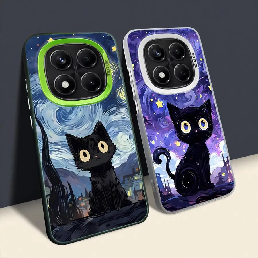 Funda de gato cielo estrellado para Xiaomi Redmi Note 10Lite 14 Pro Plus 11s 12s 9s 10s 13 12 11 funda trasera para teléfono - imagen 4