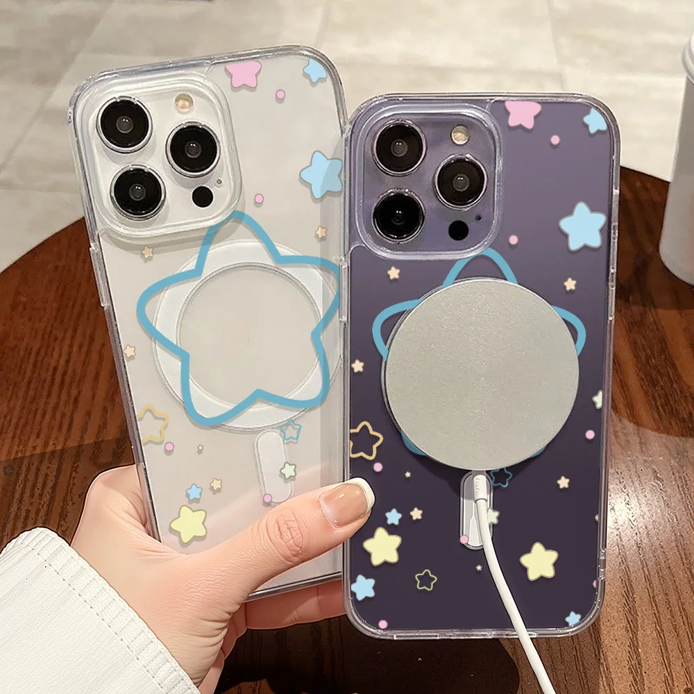 Funda de teléfono INS Star magnética de lujo para iPhone 16 Pro Max Funda iPhone 13 11 14 15 12 Funda transparente de silicona suave a prueba de golpes - imagen 4