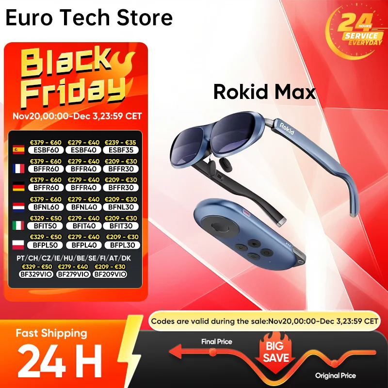 Rokid Max-gafas inteligentes AR 3D, lentes Micro OLED de 215 ", pantalla máxima de 50 °, FoV, para teléfonos, PC, pantalla proyectada, todo en uno, navidad, novedad - imagen 2