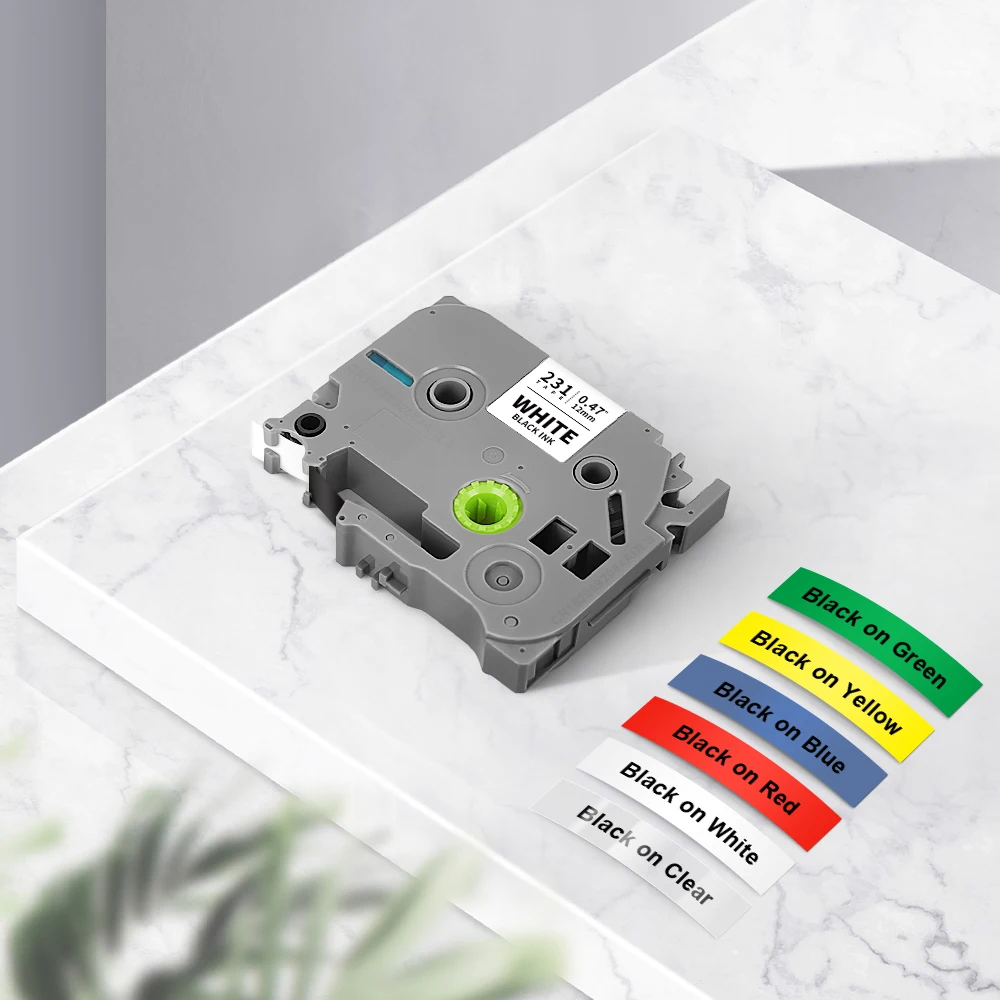 1PK cinta laminada de 6/9/12mm Compatible con cinta Brother TZe TZE231 TZE131 TZE631 cinta de etiquetas transparente negra sobre blanca para P-Touch - imagen 2