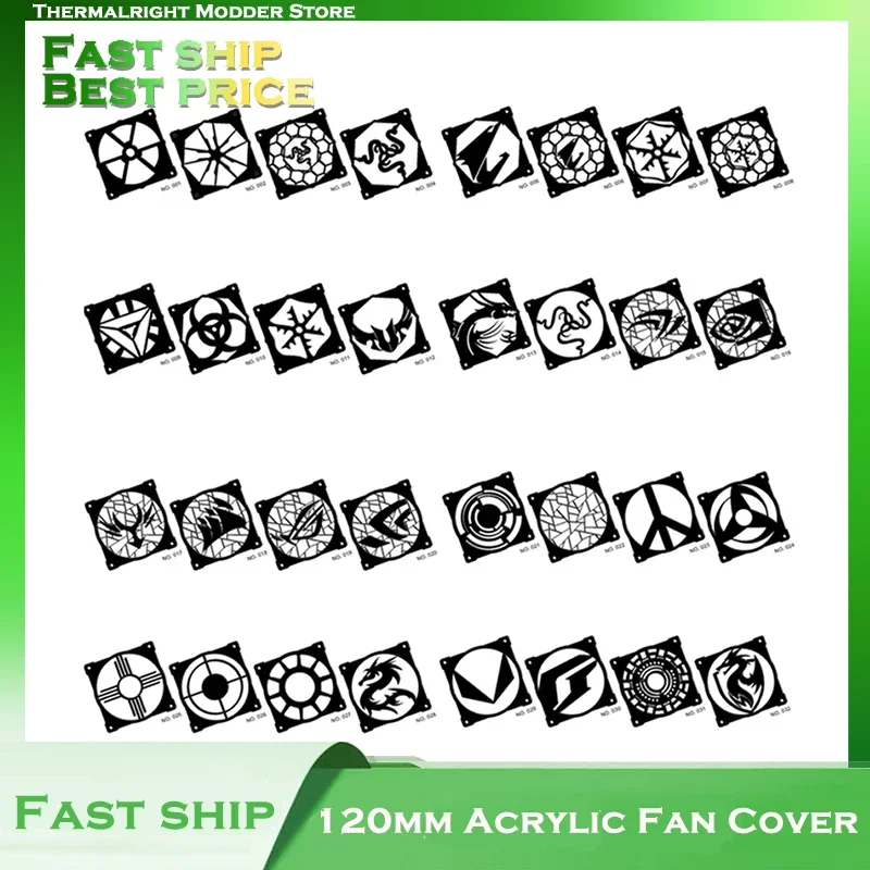 Cubierta de ventilador de 120mm y carcasa de ventiladores de 12CM para decoración de jugador de caja de computadora MOD