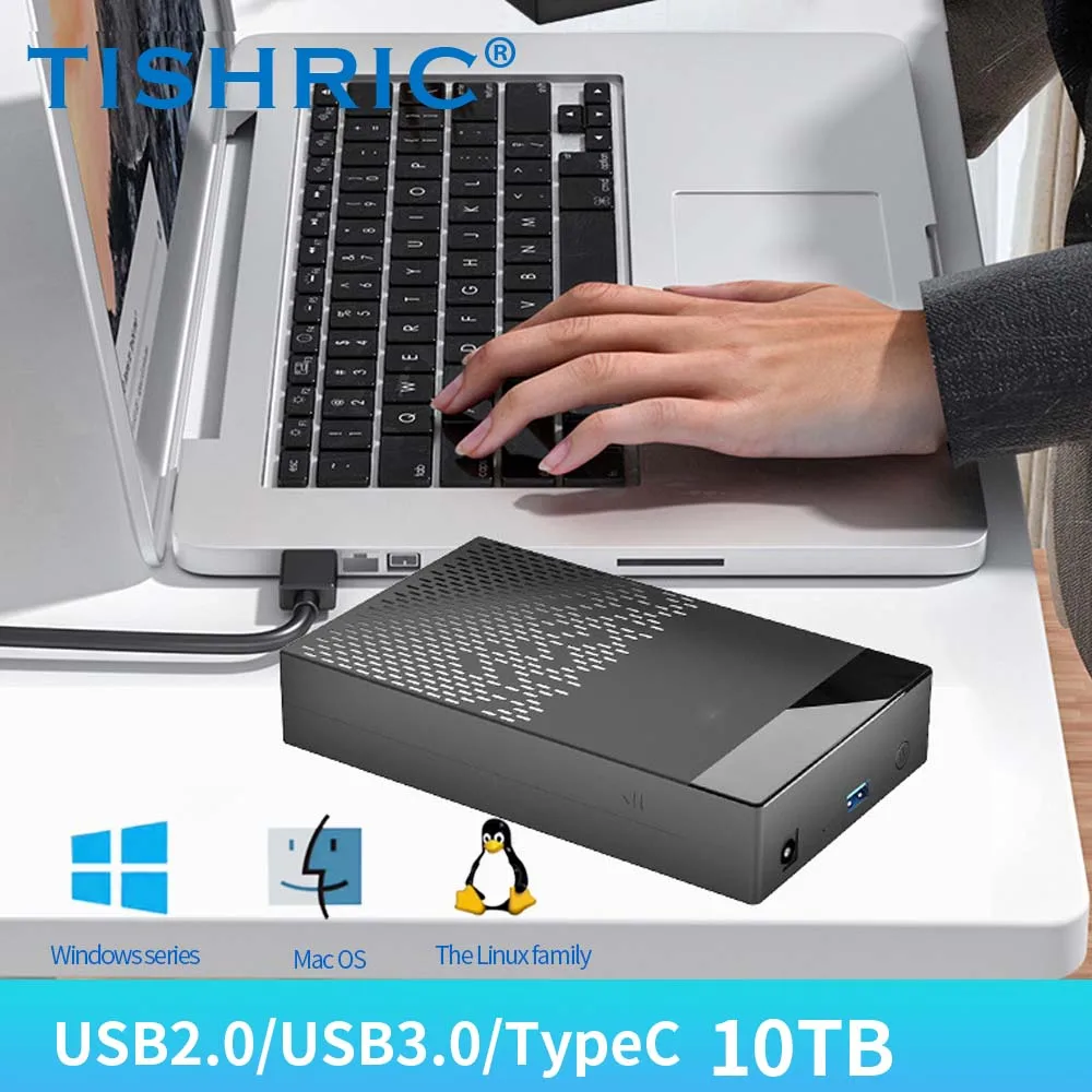 TISHRIC Caja de disco duro externo HDD para disco duro Estuche externo de 3,5 pulgadas con USB3.0 TypeC para juegos PC portátil PS5 /4 - imagen 3
