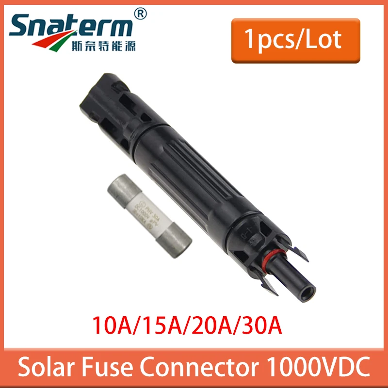 Conector de fusible fotovoltaico, protector para conector PV, 10A, 20A, 30A, 1000 VDC, macho a Fem, 1 unidad