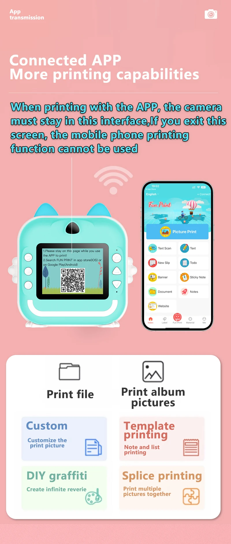 Nueva Mini cámara Digital para niños, pantalla de impresión instantánea, fotografía, vídeo, papel térmico, Bluetooth, HD, salida de puerta, regalos de cumpleaños para niños - imagen 3