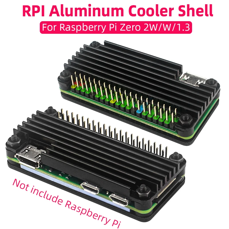 Raspberry Pi Zero 2 W Caja Aluminio Blindada Disipador Térmico Pasivo