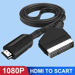 Adaptador HDMI a SCART 1080P Audio y Vídeo sin configuración para TV