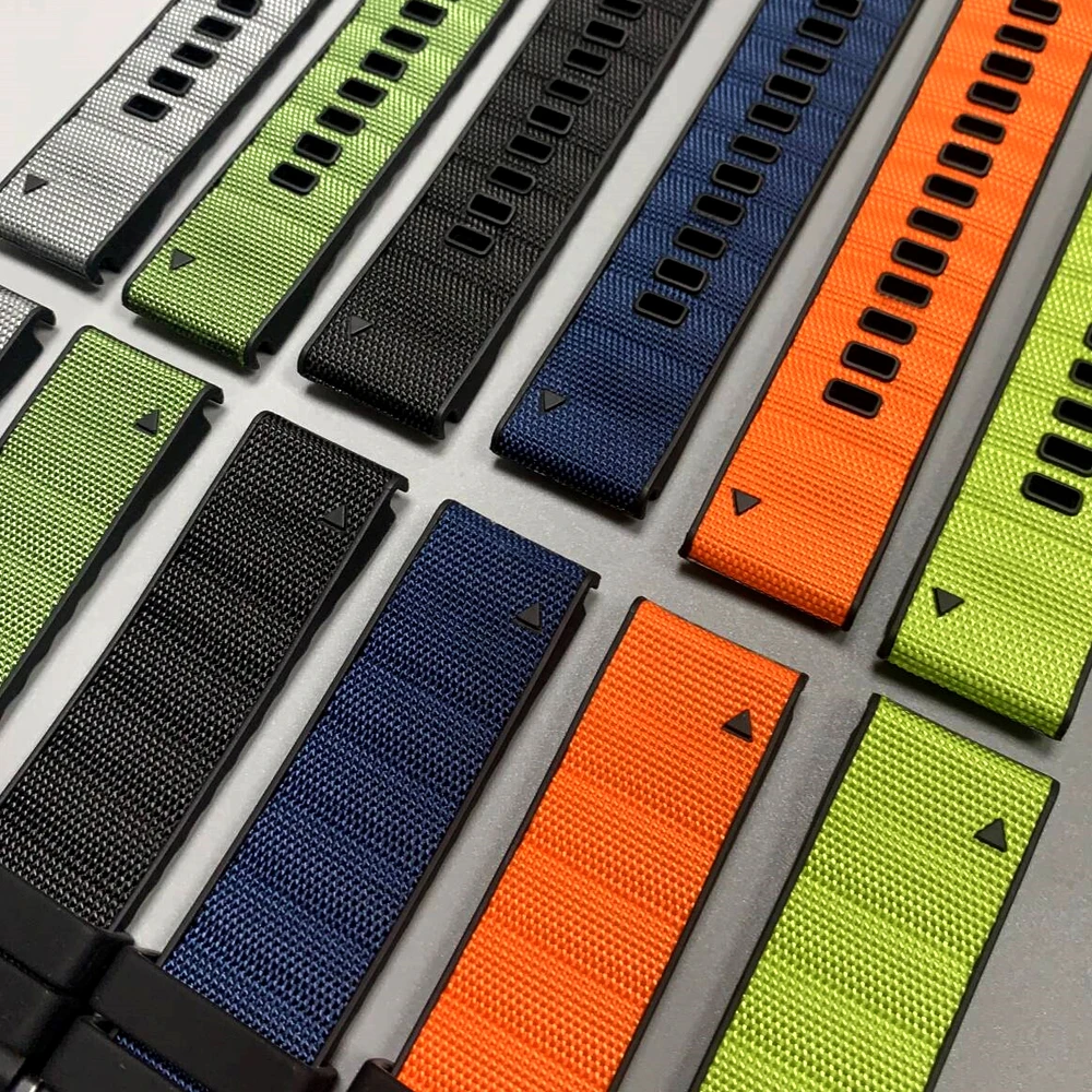 Correa deportiva de nailon y silicona de 22mm y 26mm para Garmin Fenix 8 Pro E 7X 6 Tactix 8 Instinct 2X 3 Forerunner 970 pulsera de liberación rápida - imagen 3