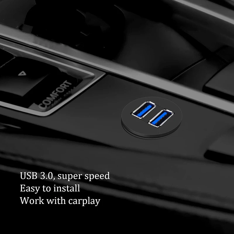 Cable de extensión de montaje empotrado para Panel de salpicadero, USB Dual 3,0/2,0, 1m, 3 pies, 2 puertos para coche, camión, barco, motocicleta, Cable impermeable - imagen 3