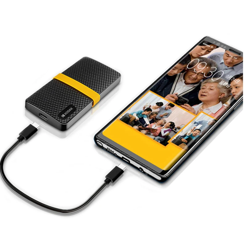Kodak-disco duro externo X200 para ordenador portátil, unidad de estado sólido PSSD de 2TB, 1TB, USB 3,1, tipo C, 512GB, 256GB, para PS4, portátil, Macbook y PC - imagen 2