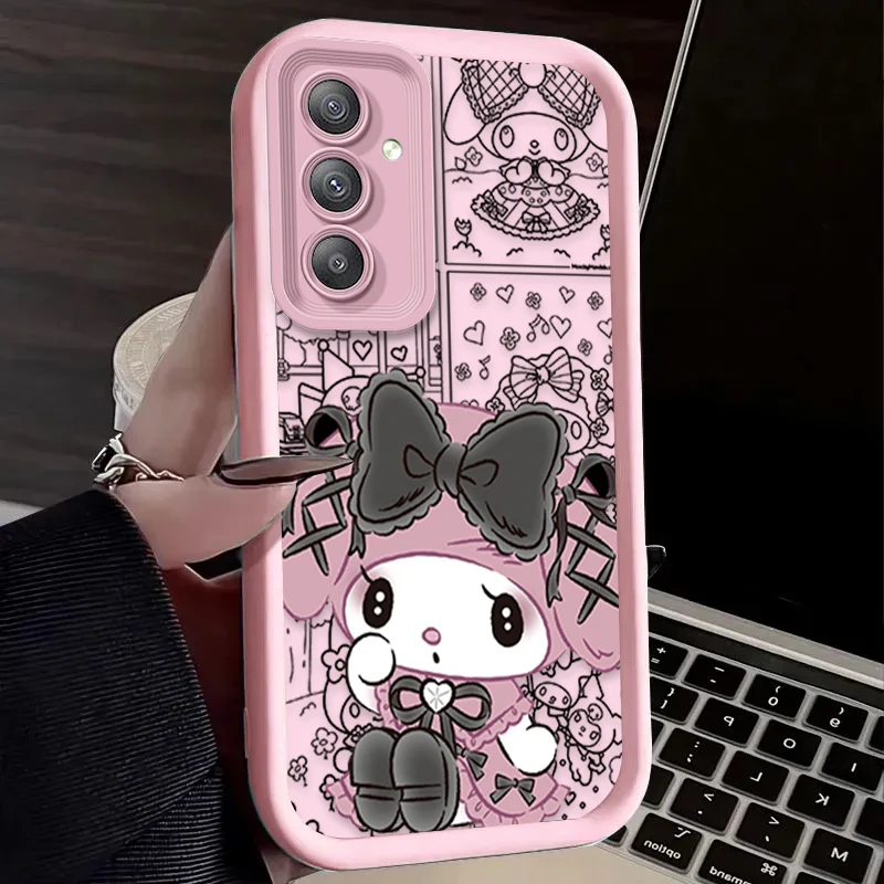 Sanrio k-kuromi Melody Case para Samsung Galaxy, A55, A35, A25, A15, A05, A05S, A24, A13, A23, A12, A22, A32, A52, A52S, A72, A11, Capa a prueba de golpes - imagen 5