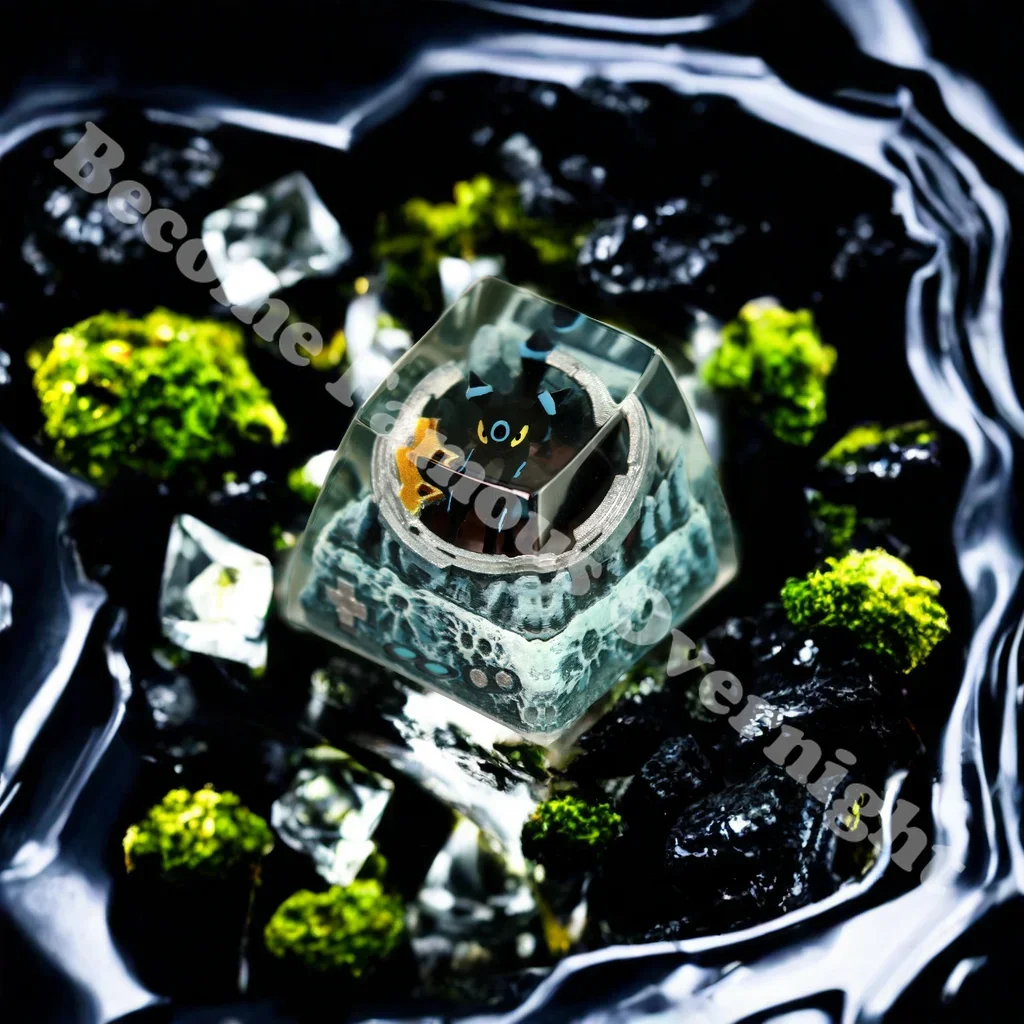 Teclas de Pokémon Mewtwo Umbreon eje transversal Pikachu Journeys Keycap nuevo estéreo Linda ilustración Teclado mecánico teclas de resina - imagen 3