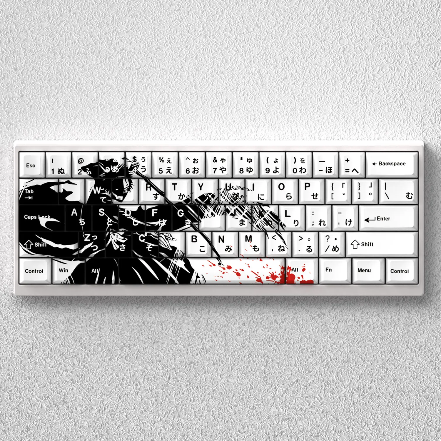 Teclas Kurosaki Ichigo de 73 teclas, juego de teclas de Anime japonés, teclas opacas Cherry PBT para teclado mecánico 61/65/68 - imagen 2