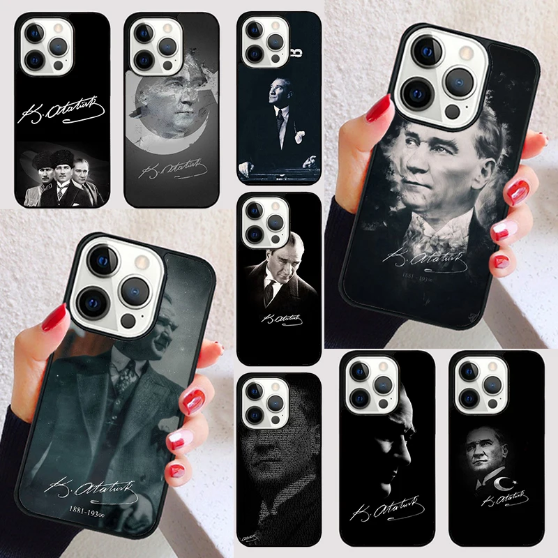Funda Mustafa Kemal Ataturk para iPhone 17 Air 15 16e 13 12 11 14 Pro Max Max Plus funda de teléfono coque Shell