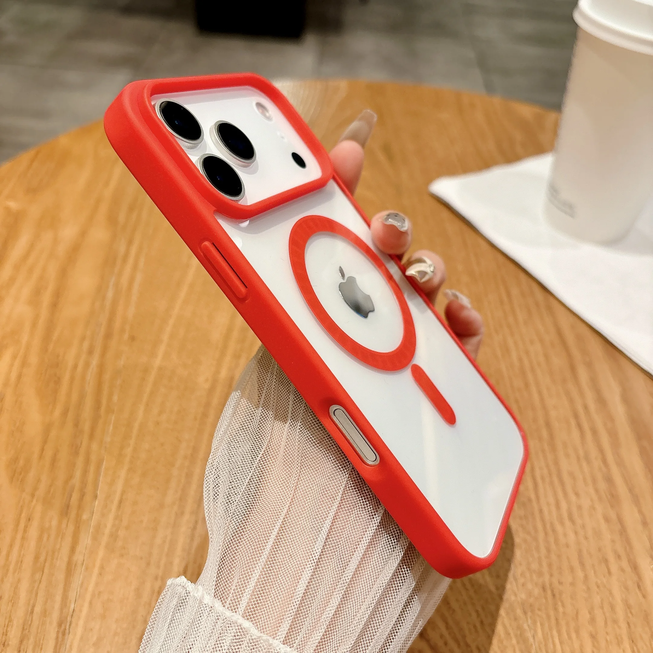 Funda magnética transparente esmerilada para iPhone 17 Air 16E 16 15 14 13 12 11 Mini Pro Max Plus para Magsafe cubierta trasera de PC a prueba de golpes - imagen 5