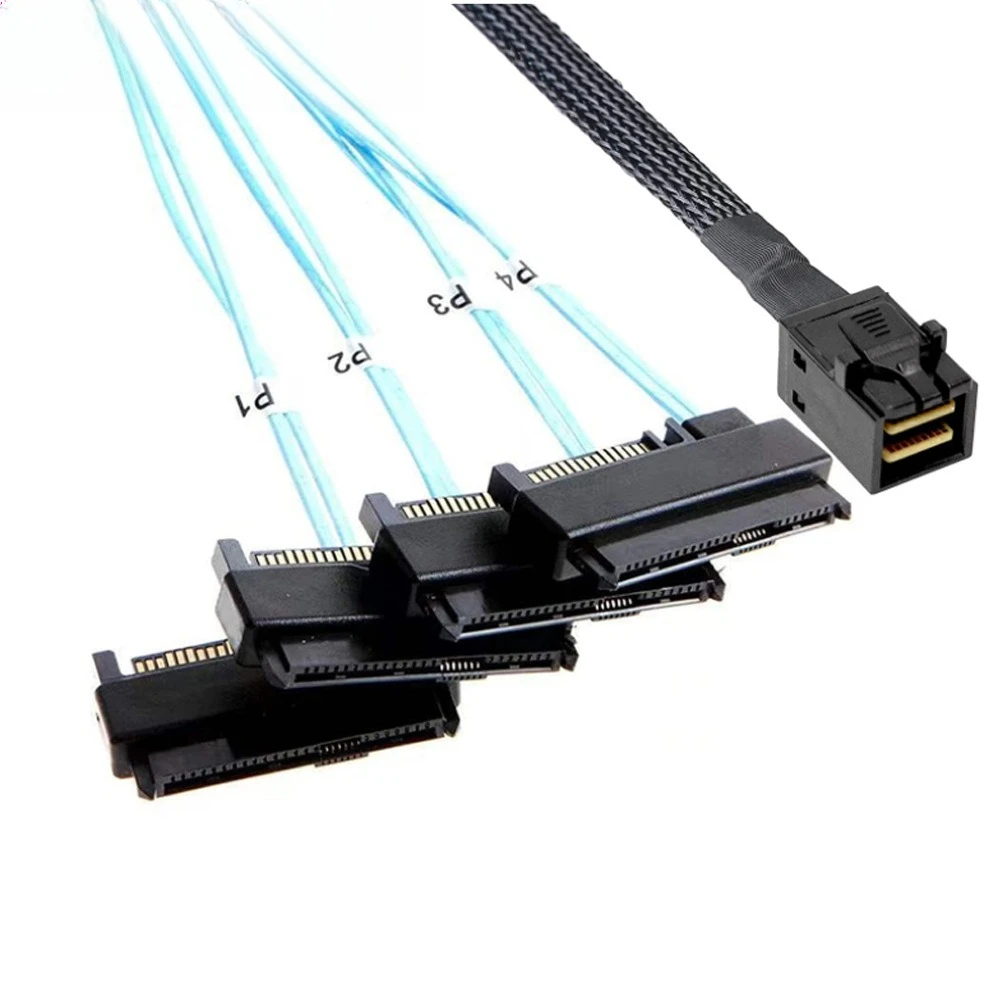 MINI SAS HD SFF-8643 a 29 pines 8482 Servidor de disco duro 2 en 1 Cable de alta velocidad Longitud opcional 0,5 M 1 M - imagen 3