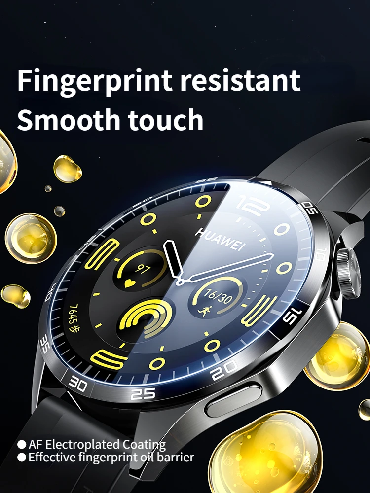 SmartDevil Smartwatch con película de vidrio templado para Huawei Watch GT4, Protector de pantalla de cubierta completa HD, antihuellas, 46mm, 41mm - imagen 3