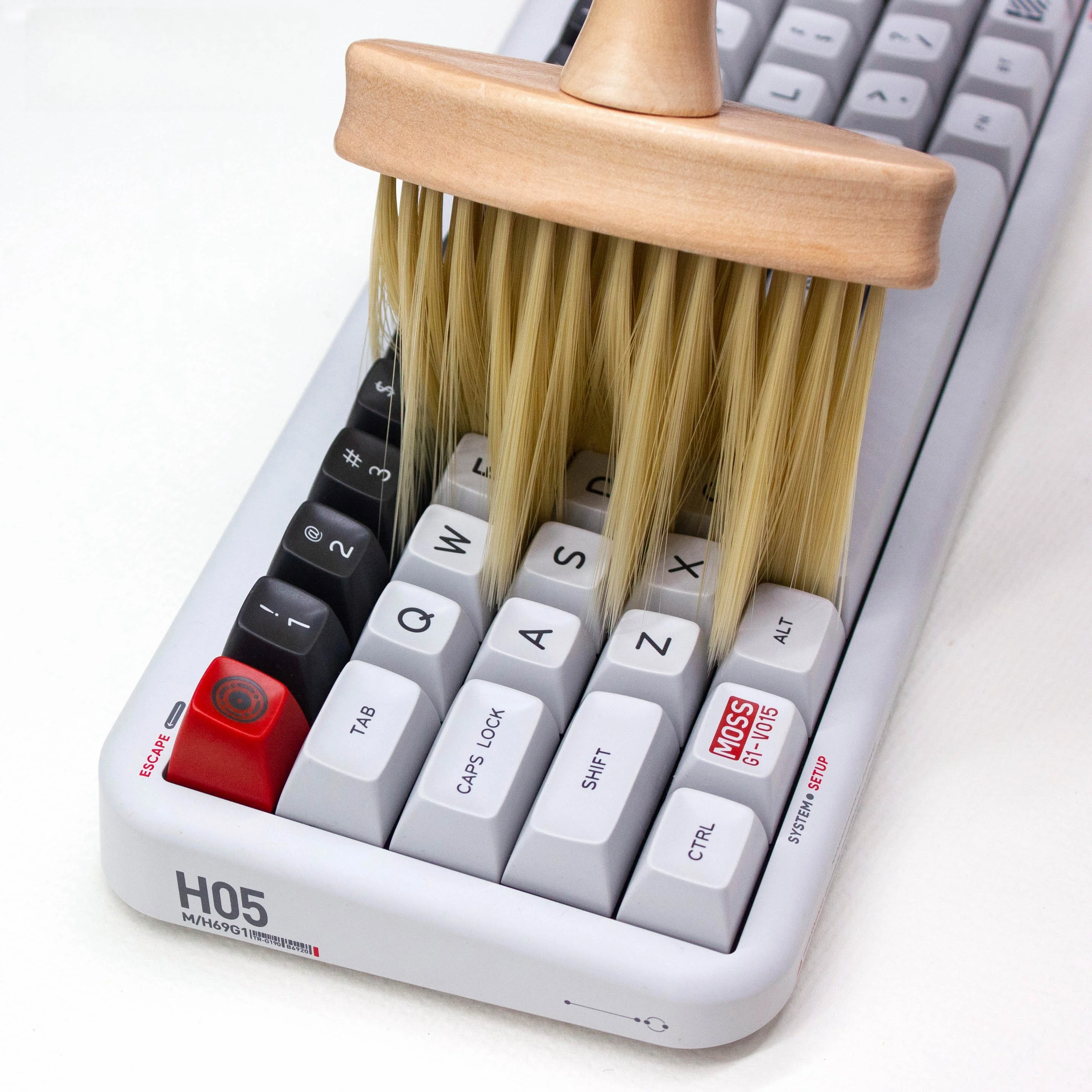 Kit de limpieza de teclado con cepillo suave de madera para limpiar ordenador, portátil, PC, detalles de coche