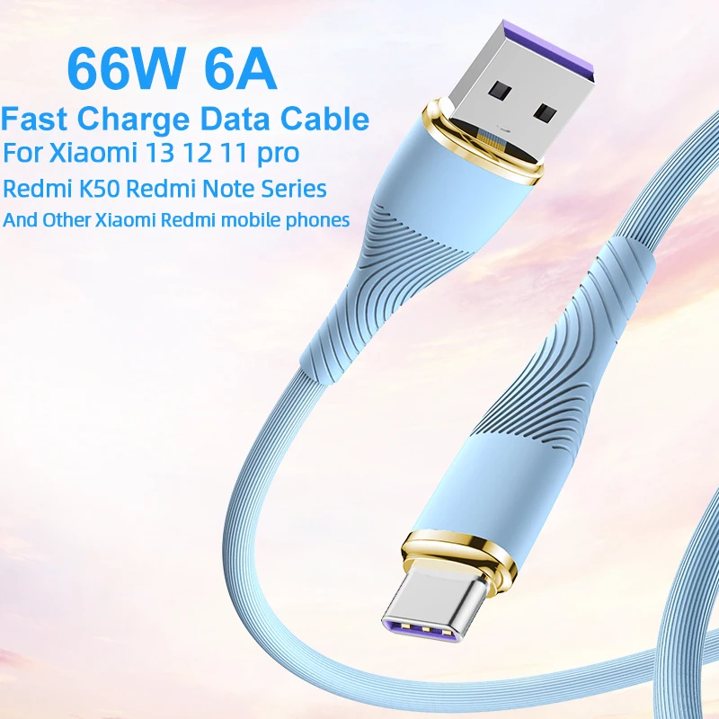 Cable de carga rápida Turbo, cargador de datos, 66W, 6A, USB tipo C, para Xiaomi 13, 12, 11, 10 Pro, Redmi K50, Note Series, POCO - imagen 2