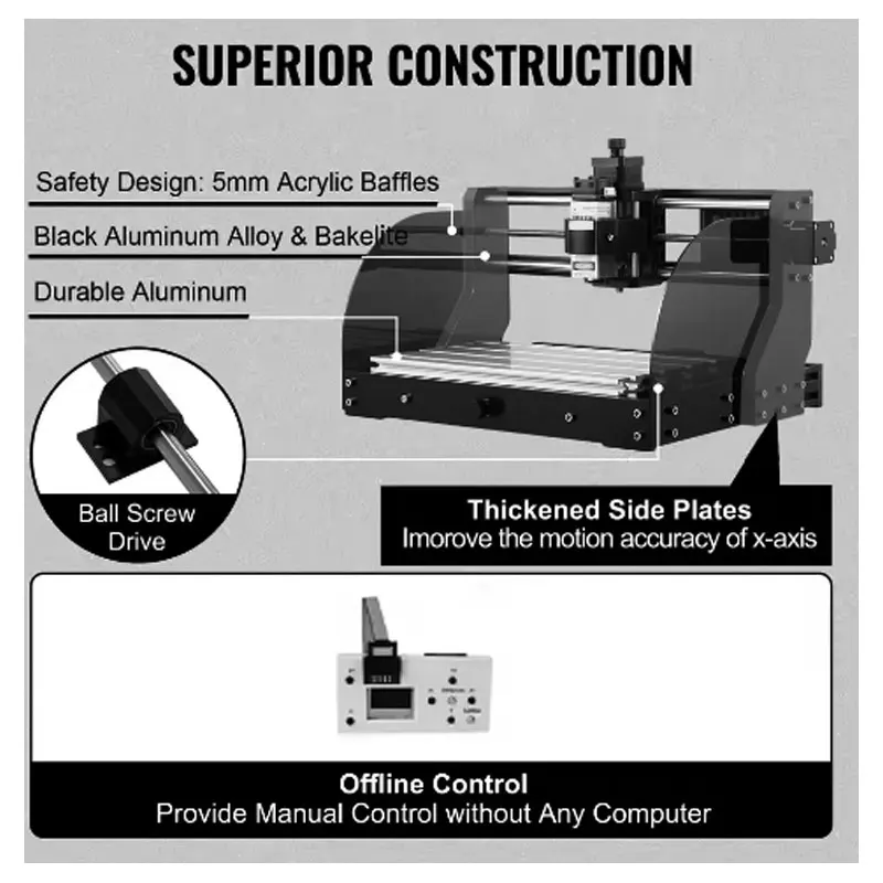 CNC 3018 PRO MAX enrutador máquina de grabado láser 3 ejes Control GRBL cortador de madera grabador fresadora para PCB PVC DIY - imagen 2