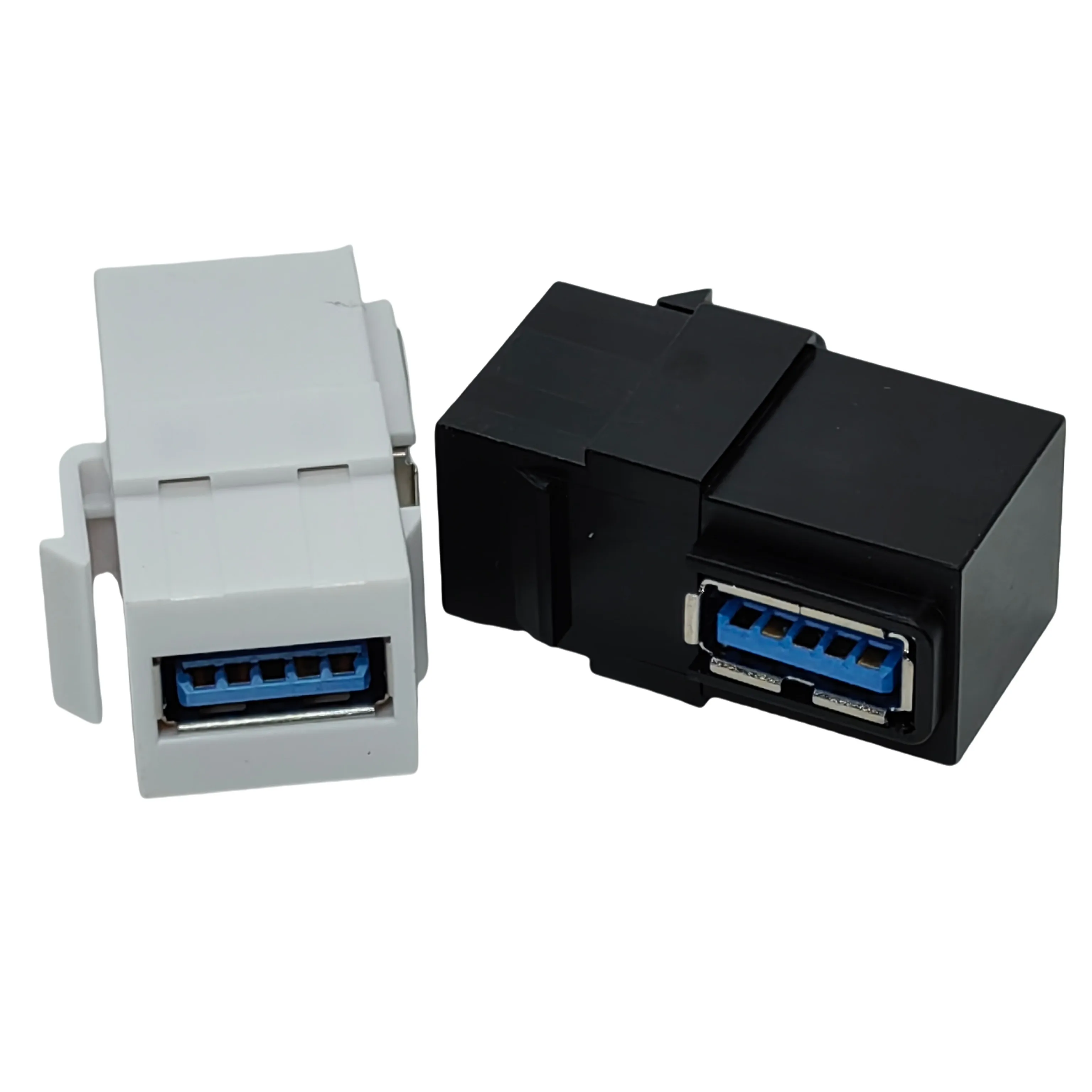 Insertos de conector Keystone USB 3,0 de 90 grados, acoplador de interfaz de Cable USB de ángulo recto, extensión de conector hembra a hembra