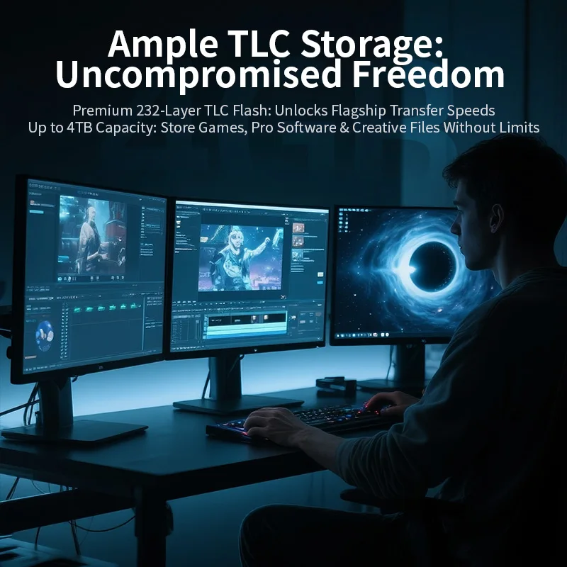 MOVESPEED 14000 MB/s PCIe5.0 SSD NVMe M.2 2280 unidad interna de estado sólido con caché DRAM disco duro SSD M2 de 2TB para PS5 portátil PC - imagen 4